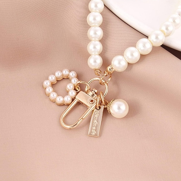 Faux Pearl Purse Charm Key Chain - Picture 2 of 4
